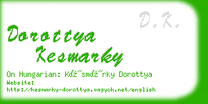 dorottya kesmarky business card